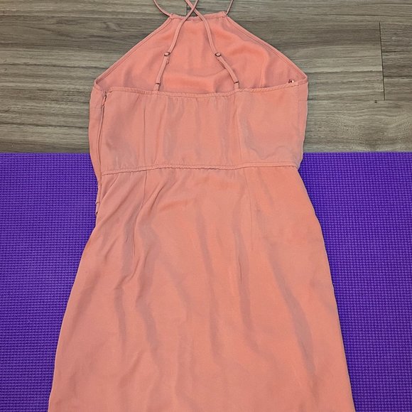 Abercrombie & Fitch Coral Halter Wrap Mini Dress - S - Picture 10 of 11